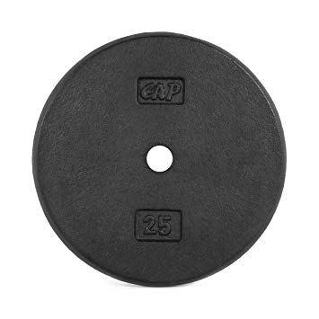 Cap Barbell Standard Weight Plate, 1-Inch, Black