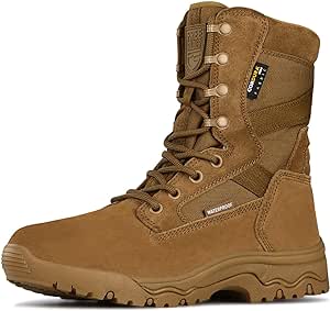 FREE SOLDIER Men’s Tactical Boots 8 Inches Lightweight Combat Boots Durable Suede Leather Military Work Boots Desert Boots