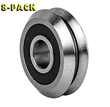 Quality VXB Set of 8 RM2-2RS 3/8 V-Groove Guide Bearing Sealed Ball Bearings Vgroove W2X