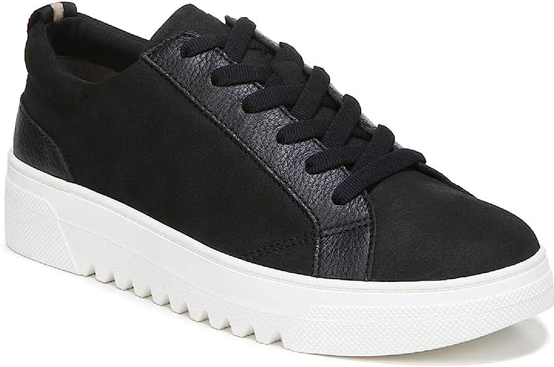 Dr. Scholl's Shoes Womens Good One Microsuede Casual and Fashion Sneakers Black