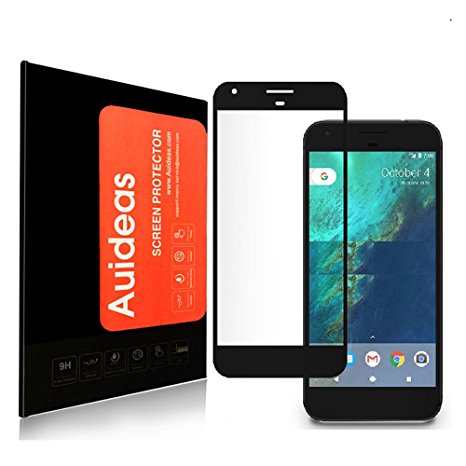 Google Pixel Screen Protector, Auideas Tempered Glass Full coverage [Case Friendly][3D Curved Protection]HD Clear Tempered Glass Screen protector For Google Pixel - black