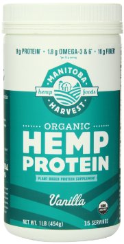 Manitoba Harvest Organic Hemp Protein Supplement, Vanilla, 16 Ounce