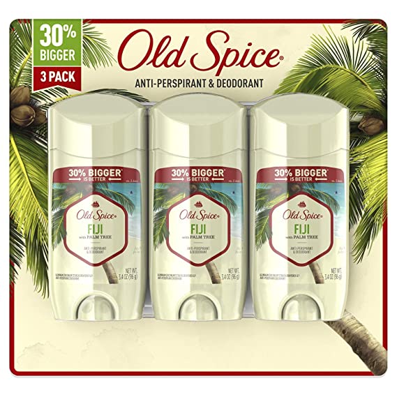 Old Spice Antiperspirant Deodorant Mens Fiji Palm Tree Scent (3.4 oz, 3 pk.)