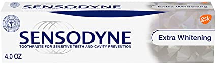Sensodyne Toothpaste for Sensitive Teeth & Cavity Protection, Extra Whitening 4 oz