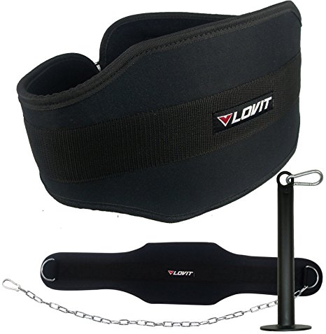 Dip Belt with Loading Pin, Pull up Belt, Weight Belt for Dips and Chin Ups, weight lifting belt with chain. Gym, Crossfit, workouts by Lovit …