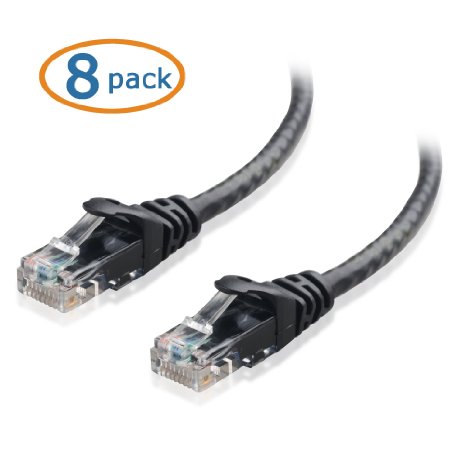 Cable Matters 8-Pack Cat5E Snagless Ethernet Patch Cable in Black 5 Feet