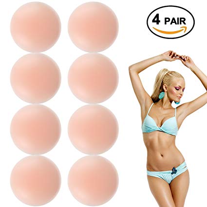 NippleCovers,SAOYA Invisible Reusable Silicone Nipple Cover & Disposable Non-Woven Fabric Breast Pasties for Women