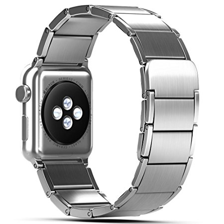 PUGO TOP Apple Watch Band 38mm 42mm Stainless Steel Metal Magnetic Replacement Classic Strap Bands for Apple Watch Series 3 Series 2 Series 1 Women Men Space Gray Sliver