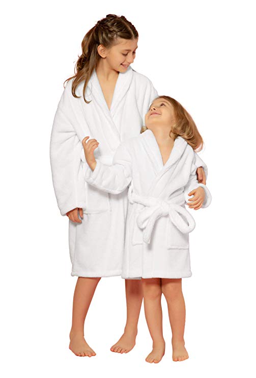 Kids Robe, Microfleece Soft Plush Bathrobe