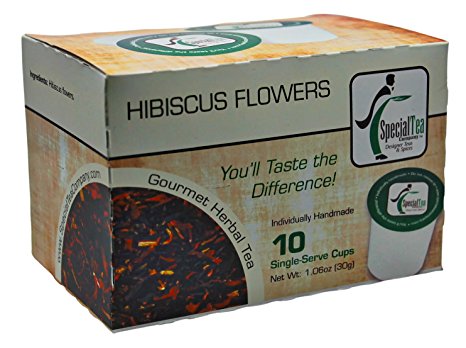 Special Tea Hibiscus Flowers Herbal Tea Single Serve Cups, 30 Gram