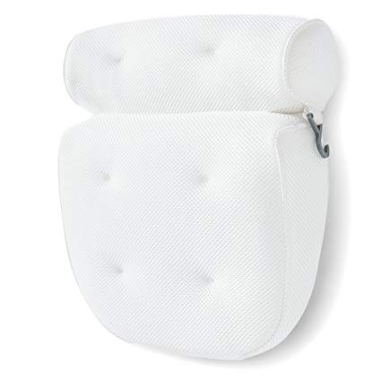 Bath Pillow Bathtub Spa Pillow, Non-slip 6 Large Suction Cups, Extra Thick for Perfect Head, Neck, Back and Shoulder Support by Idle Hippo, Fits All Hot Tub, Whirlpool, Jacuzzi & Standard Tubs