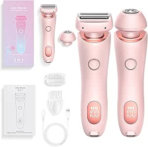 Modira Shaver, Smooth Shave Pro for Women, Electric Shaver for Women, Electric Razor for Women Bikini Legs, Modira Mermaid Shaver with Detachable Head Cordless Wet Dry Use (Pink)