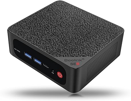 Beelink SER5 MAX Mini PC,AMD Ryzen 7 5800H Processor,Mini Computer with 16G DDR4 RAM/500GB M.2 NVMe 2280 SSD,4K FPS/Triple Screen Display/WiFi 6/BT5.2/Support Auto Power On