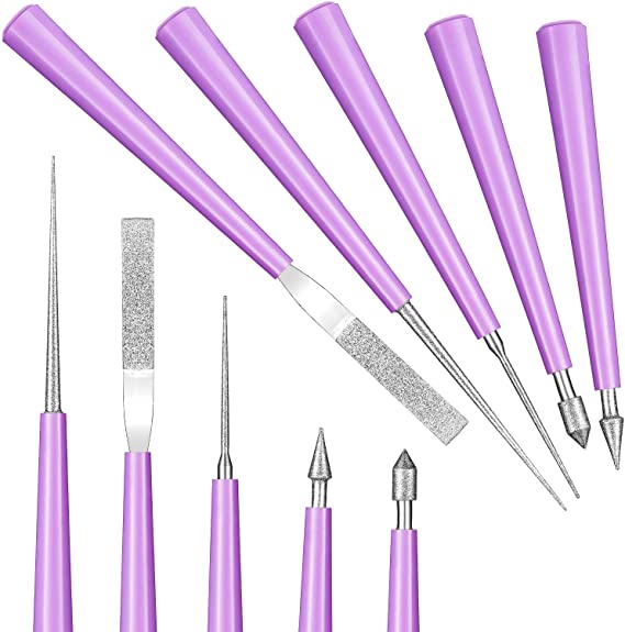 10 Pieces Diamond Tipped Bead Reamer Beading Hole Enlarger Tool for Glass Plastic Metal Wood Beads