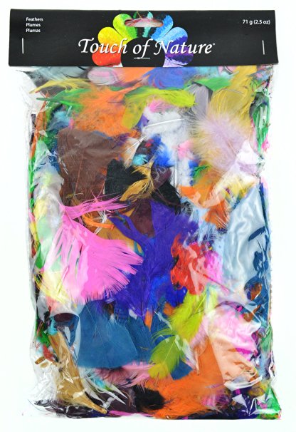 Touch of Nature 4 to 6-Inch Feather Value Pack for Arts and Crafts, 71gm, Assorted Color Mix