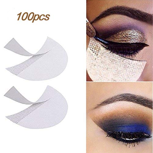 LKE 100 Pcs Eyeshadow stencils Professional Lint Free Under Eye Eyeshadow Gel Pad Patches For Eyelash Extensions/Lip Makeup