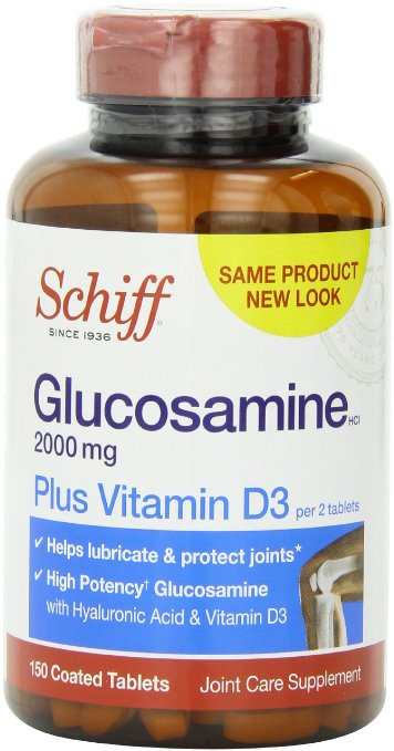 Schiff Glucosamine 2000mg with Vitamin D3 and Hyaluronic Acid Joint Supplement 150 Count