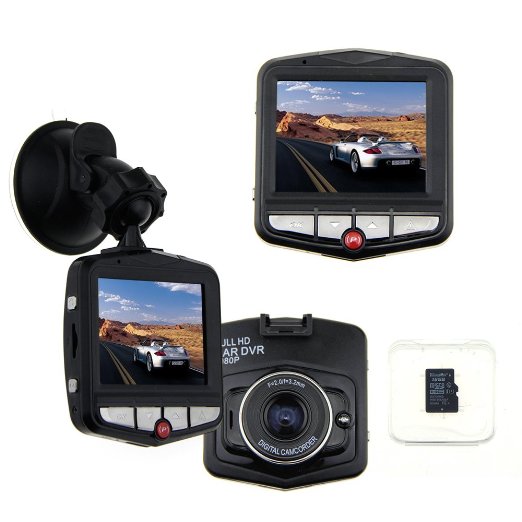 AUBBC Full HD 1080P Car Vehicle HD Dash Camera DVR Cam Night Vision Recorder with 32GB Micro SD Card Black