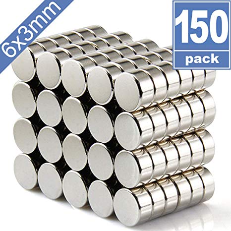 150 PCS 6x3mm Refrigerator Magnets Small Magnets Round Nagnets Fridge Magnets Little Magnets Fridge Magnets,Silver Magnets,Whiteboard Magnets,Mini Magnets