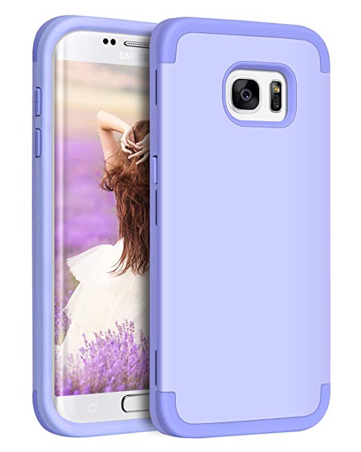 Galaxy S7 Edge Case, Samsung S7 Edge Case, BENTOBEN 3 Layers Hybrid Heavy Duty Shockproof Hard PC Cover Soft Silicone Rubber Bumper Full Body Protective Phone Cases for Samsung Galaxy S7 Edge Purple