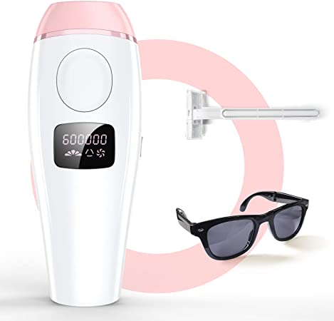 IPL Hair Removal System for Women and Man, Permanent Painless 600,000 Flashes Facial Body Profesional Hair Remover Device Hair Treatment Wholebody Home Use.