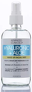 Hyaluronic   Aloe Skin Refreshing, Hydrating Face Mist Spray Lightweight, Non-Greasy Facial Toner with Premium Hyaluronic Acid and Natural Extracts for Instant Hydration by Advanced Clinicals, 8 oz.