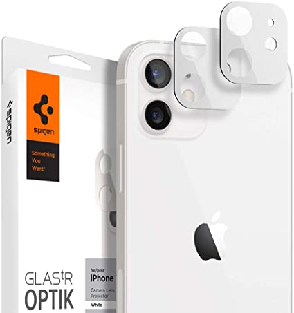 Spigen Camera Lens Screen Protector [Glas.tR Optik] designed for iPhone 12 (2020) - White [2 Pack]