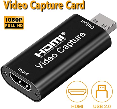 DIGITNOW! HDMI Video Capture, Audio Video Capture Cards HDMI to USB, Full HD 1080p USB 2.0 Record via DSLR Camcorder Action Cam, Live Streaming, Live Broadcasting HDMI to USB