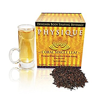 Oolong Tea for Weight Loss - Wu-Yi Rock Oolong Tea - Coral by Physique Tea - 15 Multi-Use Sachets