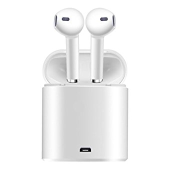 Roll over image to zoom in Bluetooth Earbuds, GEJIN Wireless Headphones Stereo In-Ear Earpieces Earphones Hands Free Noise Cancelling for Apple airpods iPhone X 8 8plus 7 7plus 6S Samsung Galaxy S7 S8 IOS Android Smart Phones