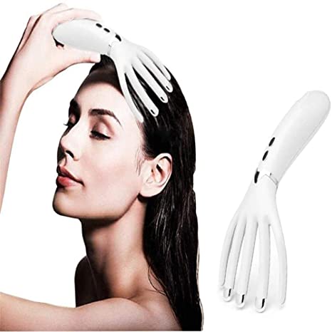 2020 New Electric Scalp Massager Neck Massage with 4 Vibration Modes and Heating Mode Function, Hands-Free USB Rechargeable Head Massager for Deep Relaxation, Stress Relief and Hair Stimulation