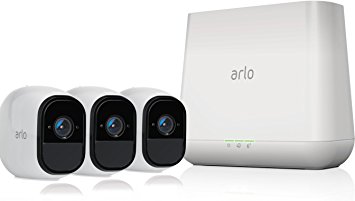 Arlo Pro Security System with Siren – 3 Rechargeable Wire-Free HD Cameras with Audio, Indoor/Outdoor, Night Vision  (VMS4330)