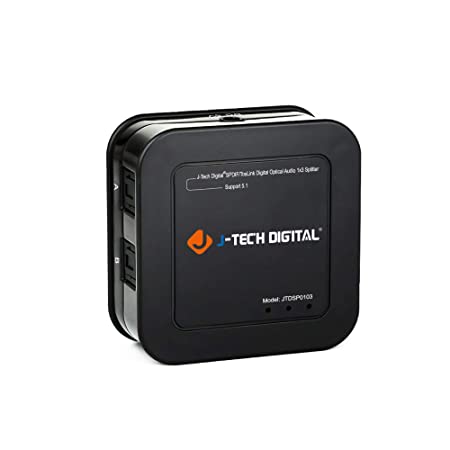 J-Tech Digital SPDIF TOSLINK Digital Optical Audio 1x3 Splitter (One Input 3 Outputs)