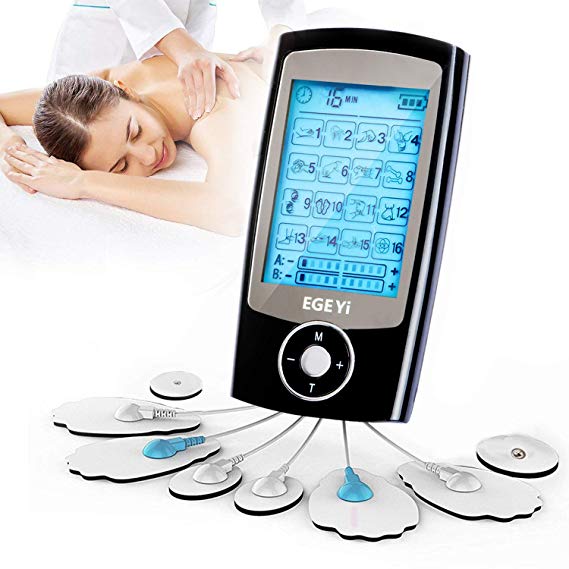 TENS Massager,Muscle stimulators Acupuncture Massager,Dual Channel tens Machine with 16 Massage Modes and 8 Electrode Pads for Pain Relief Management Back Pain and Rehabilitation