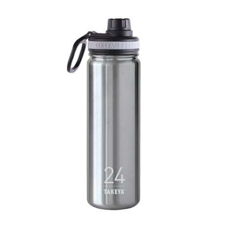 Takeya ThermoFlask Insulated Stainless Steel Water Bottle, 24 oz, Steel