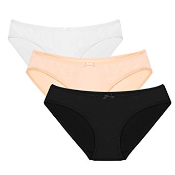 Ekouaer Womens Underwear Low Rise Bikini Hipster Panty 3 Pack S-XXL