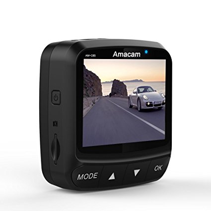 On Dash Cam Amacam AM-C65 Compact Car Camera. Super Full HD1080P. Built-in Wi-Fi For Camera to Phone Live Video. GPS Route & Maps. 140 Degree Wide Angle Lens. Online Technical Support.