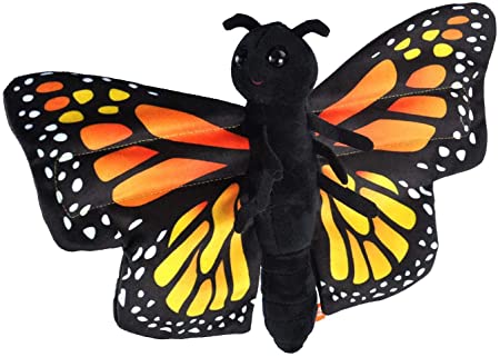 Wild Republic Huggers Butterfly Monarch Plush Toy, Slap Bracelet, Stuffed Animal, Kids Toys, 8"