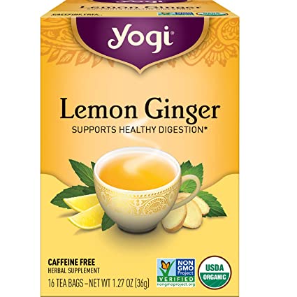 Yogi Tea - Lemon Ginger (4 Pack) - Supports Healthy Digestion - 64 Tea Bags