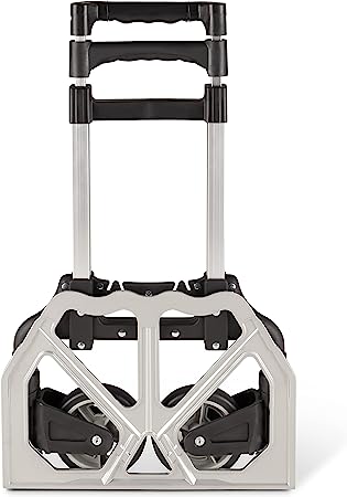 Cosmos Hand Truck Heavy Duty Sack Truck Folding Portable Hand Truck, Hand Industrial and Household Trolley (80 kg maximum) - carrying plate 24x39cm, Steel, One Size