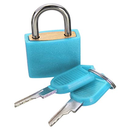 Travel Padlocks - TOOGOO(R)23mm Brass Padlock Travel Luggage Padlocks Lock£¨Colour: blue£©