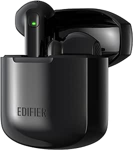 Edifier W200T Mini True Wireless Earbuds, Bluetooth 5.1 Headphones with 22H Playtime, Noise Cancelling TWS in-Ear Earphones with Mic, IP54 Waterproof Headset for Sports Workout Running Travel – Black