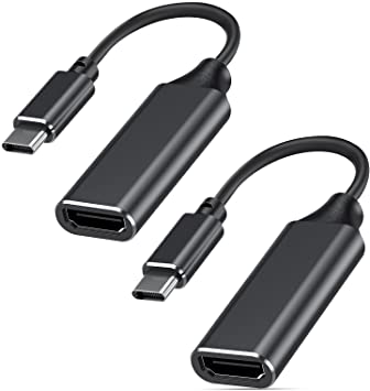 USB C to HDMI Adapter 4K for Mac OS, Type-C to HDMI Adapter [Thunderbolt 3], Compatible with MacBook Pro 2019/2018/2017, MacBook Air, Galaxy, Dell XPS, Pixelbook, Microsoft and More (2 Pack)