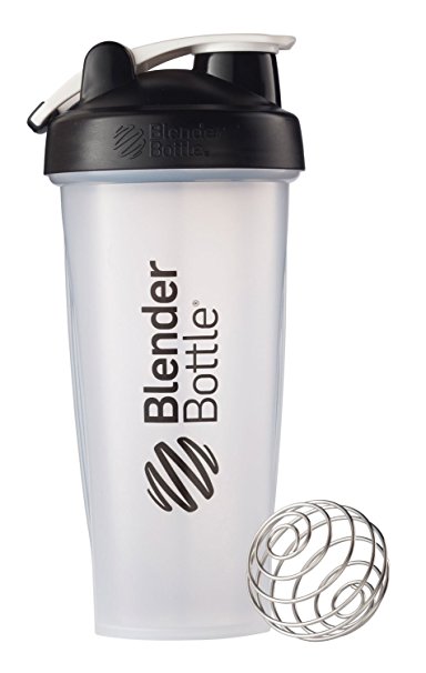 BlenderBottle Classic Loop Top Shaker Bottle, Clear/Black, 28-Ounce Loop Top