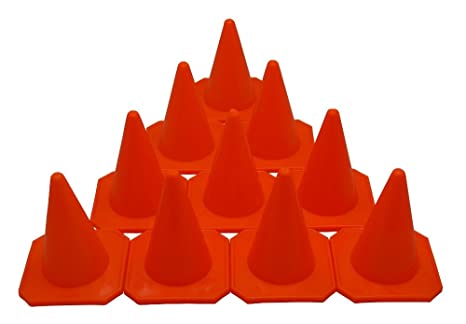 BlueDot Trading 4” RC Racing Agility Cones, Orange – Set of 10