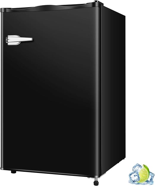 R.W.FLAME Upright Compact Freezer 2.3 Cu.ft, Freestanding Mini Freezer with Shelves, Single Door, Adjustable Temperature Control, for Home, Office, Apartment (Black)