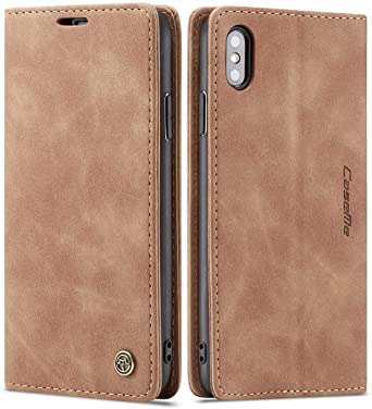 iPhone Xs Max Wallet Case iPhone Xs Max Leather Case, SINIANL Folio Case with Kickstand Credit Card Holder Magnetic Closure Folding Flip Book Cover Case for iPhone Xs Max iPhone 10S Max - Brown