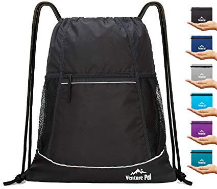 Venture Pal Packable Sport Gym Drawstring Sackpack Backpack Bag with Wet Pocket for Men,Women,Kids-8 Colors