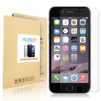 PLESON iPhone 6 Screen Protector - Lifetime No-Hassle Warranty Premium HD Clear Tempered Glass Screen Protector for Apple iPhone 6 47 inch Only - Retail Packing