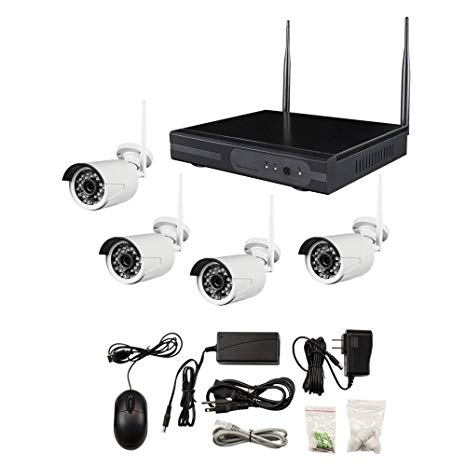 Metra Home Theater SPY-NVR4720W 4-Channel Wireless Camera Complete Surveillance System, White